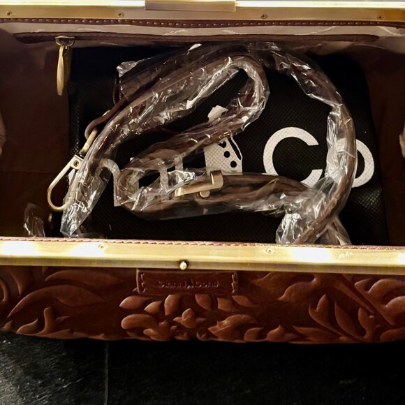 Gianni Conti Italian Brown Leather Satchel Detachable Handbag & Xbody Strap NEW - Picture 14 of 14